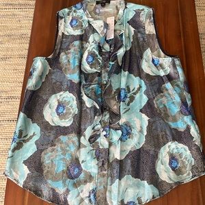 J crew floral blouse